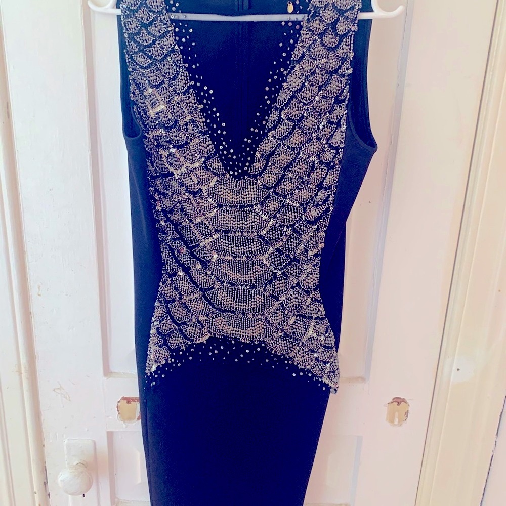 Elisabetta Franchi black dress with metallic sequins